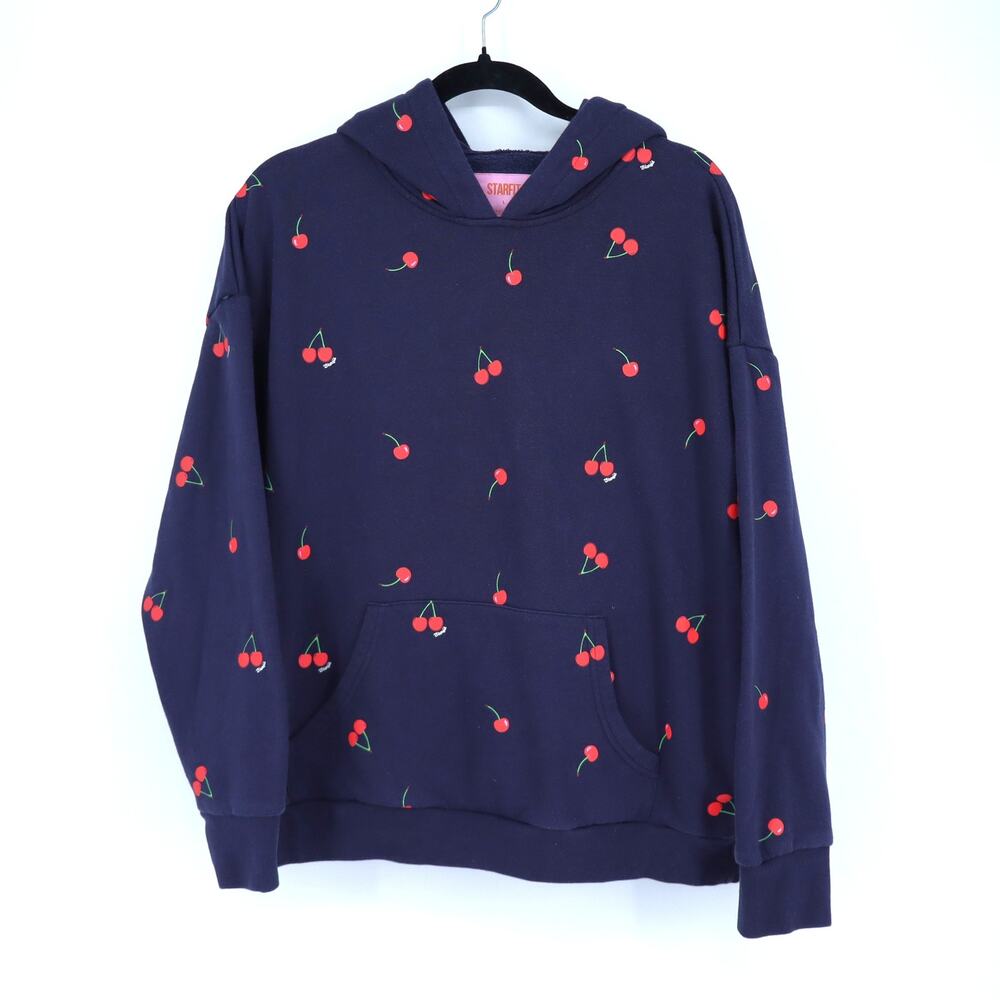 Starfit Mon Cheri Hoodie Sweatshirt Navy Long Sleeve Pullover Women's L
